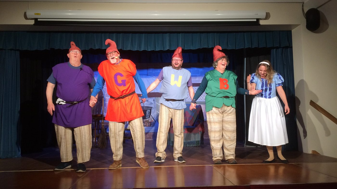 Snow White — dwarfs on stage